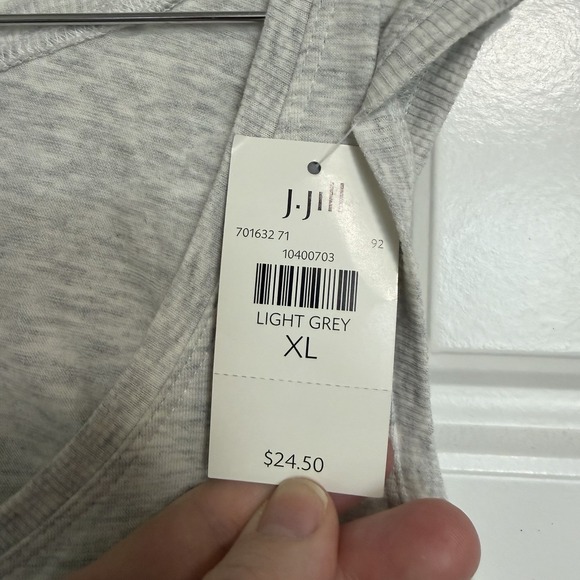 NWT Pure Jill Womens XL Light Grey Pima Cotton Tank Top Basic Essential - Picture 4 of 9